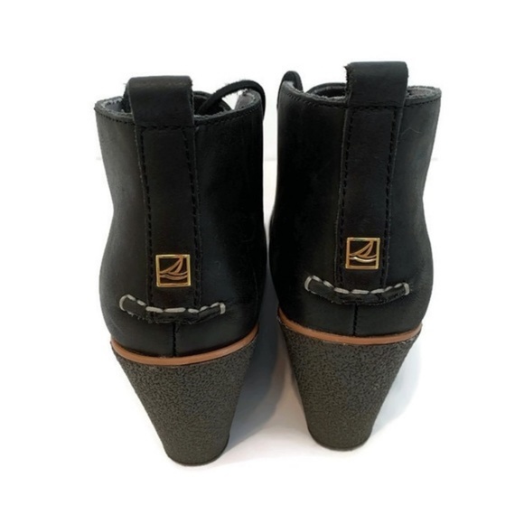 Sold Sperry Women's 7.5 Black Leather Booties - Picture 4 of 7